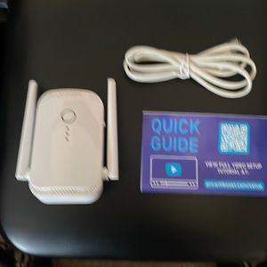 WiFi Range Extender. Range 2500sq ft. 24/7 help. Brand new. Ethernet, Brand new.